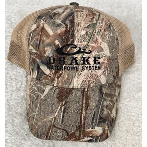 Drake Waterfowl Systems Camo Tan Trucker Hat Mesh Back Adjustable Men's Cap